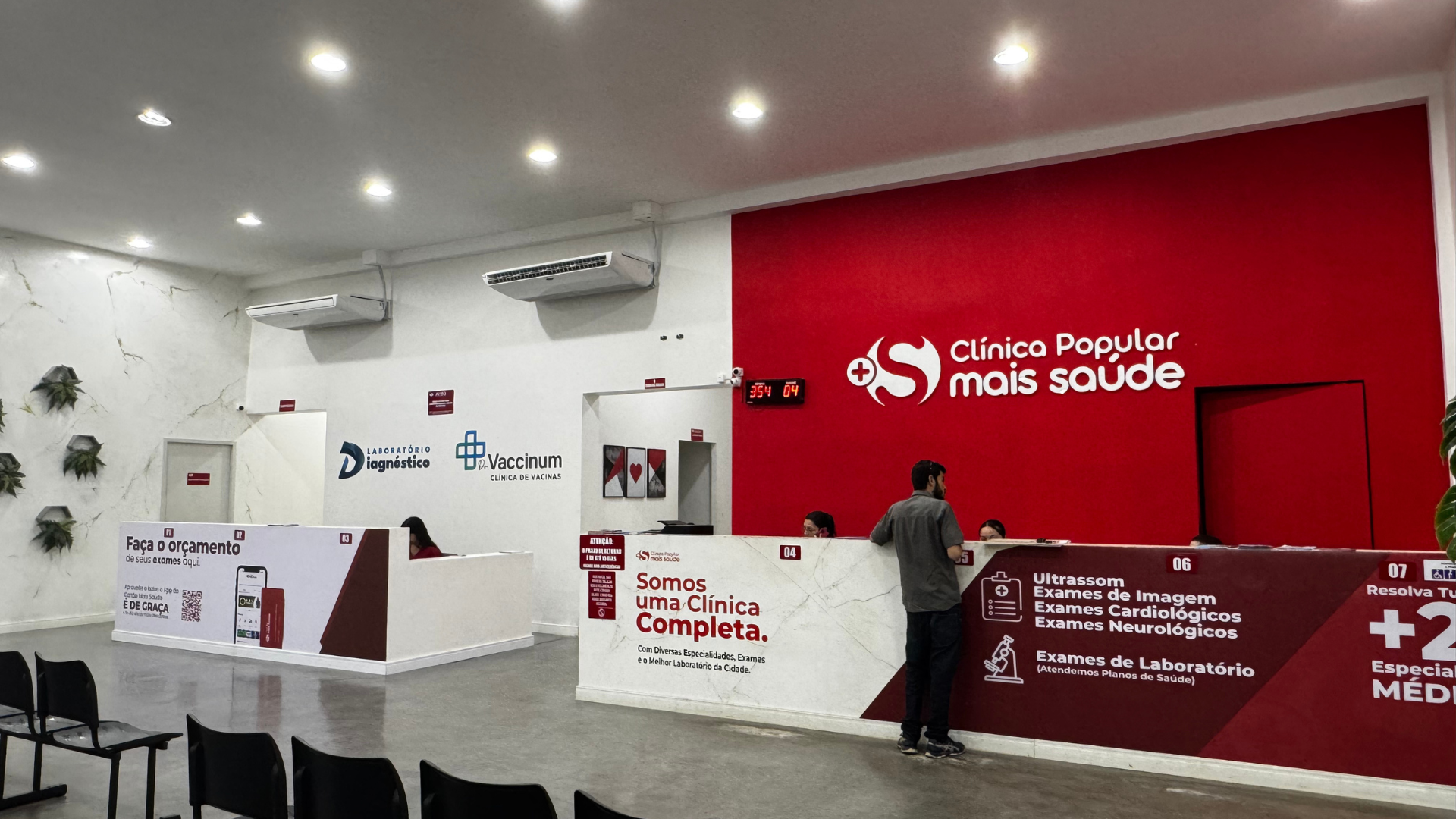 Fachada da Clínica Popular Mais Saúde em Anápolis, onde fazer seu ultrassom